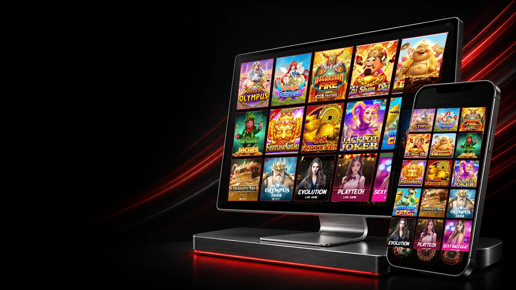 Giao diện các sản phẩm game tại G666 gồm cá cược thể thao, Live Casino, nổ hũ và bắn cá hiển thị trên nhiều thiết bị